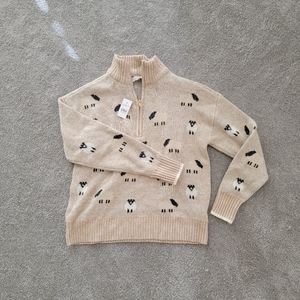 Loft tan sheep print sweater